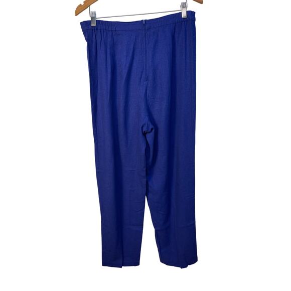 Citi Dress Linen Blend Casual Pants with Zipper in the Back Blue/ Purple Size 12 - Picture 2 of 12